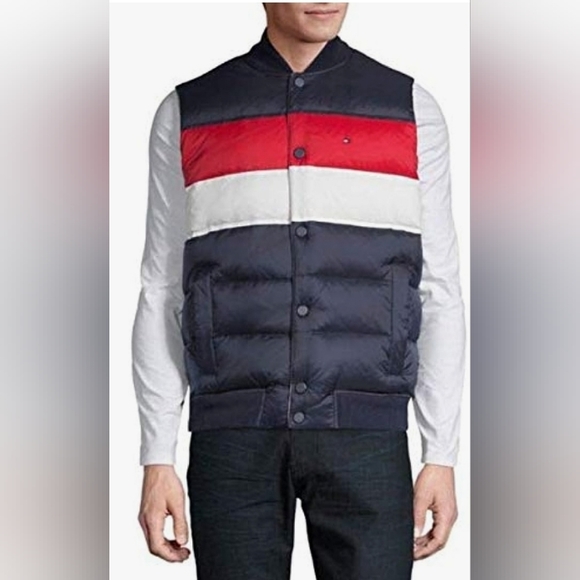 Tommy Hilfiger Men's Russet Quilted Reversible Vest Size XS - Picture 3 of 8